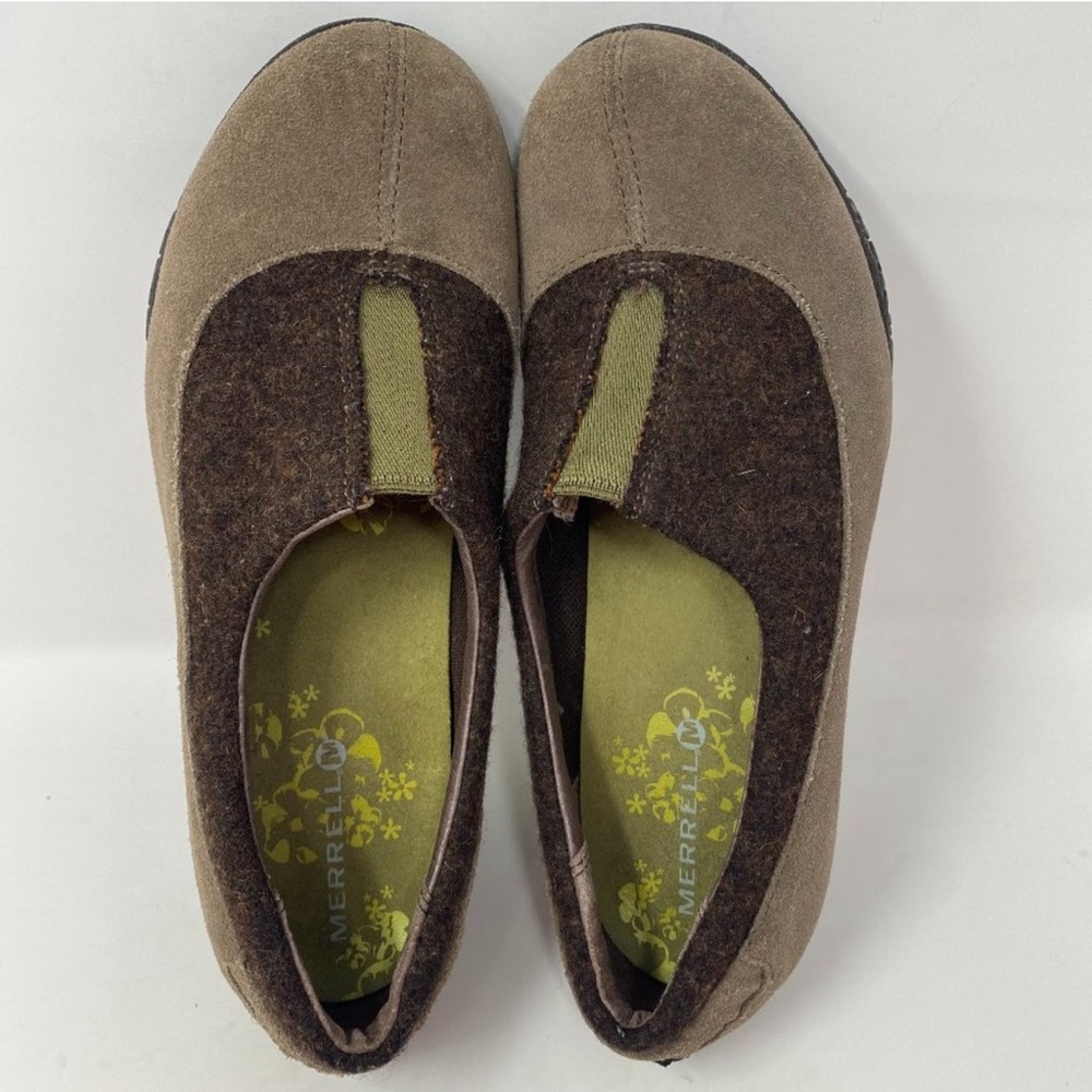 Merrell Tulip Gray Brown Wool Wedges in Size 6.5